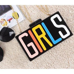 NOVELTY GIRLS RUN THE WORLD GIRL POWER HANDBAG CROSSBODY BAG